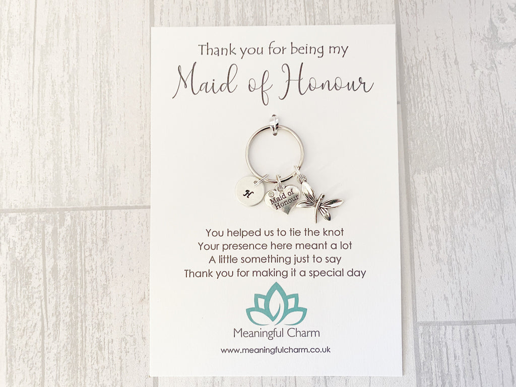 Maid of Honour Keyring | Personalised Wedding Thank You Gift
