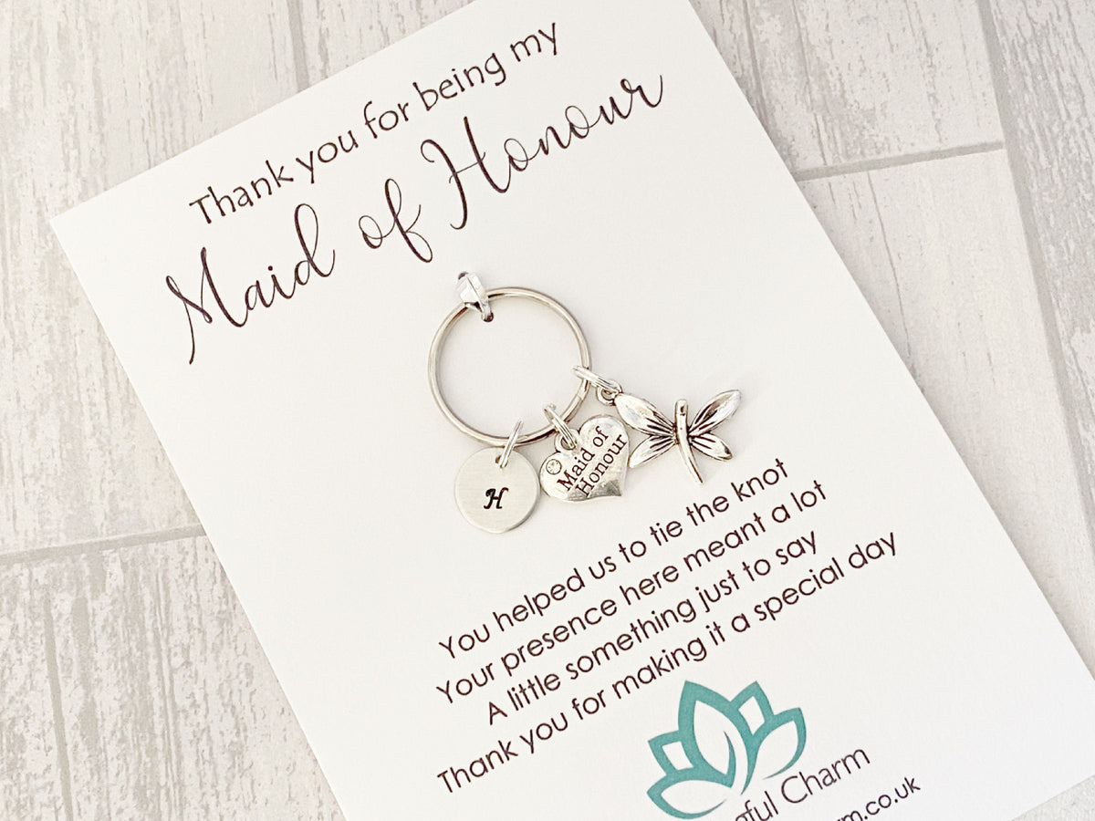 Maid of Honour Keyring | Personalised Wedding Thank You Gift