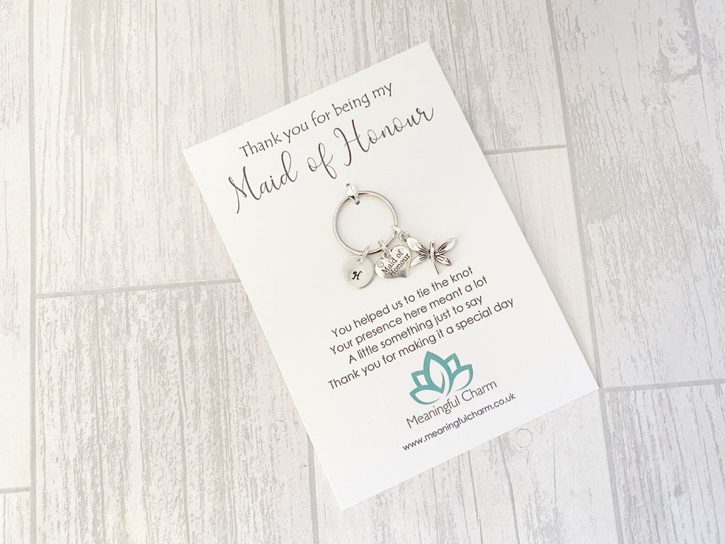 Maid of Honour Keyring | Personalised Wedding Thank You Gift