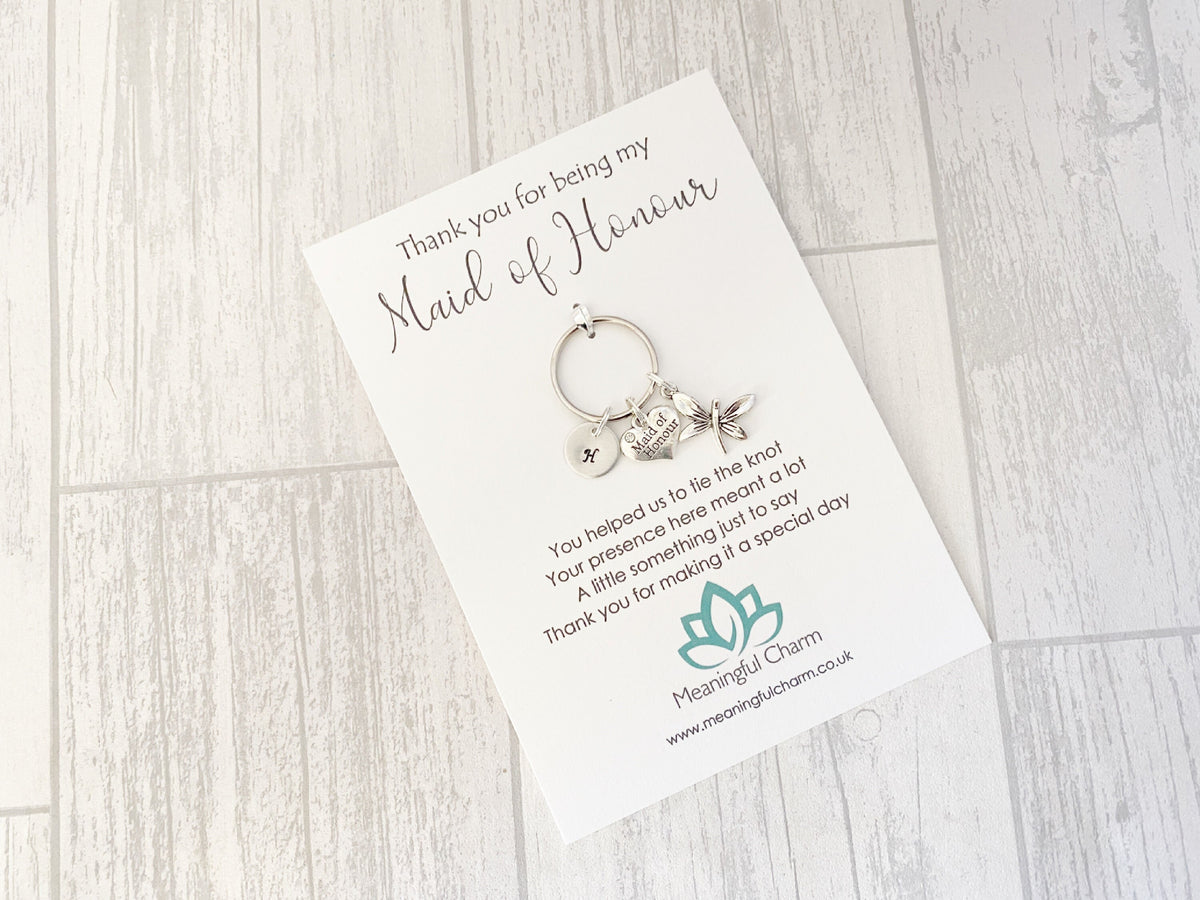 Maid of Honour Keyring | Personalised Wedding Thank You Gift
