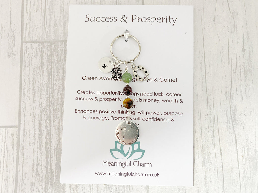 Personalised Prosperity Crystal Keyring | Luck Gifts | Dream & Believe Collection