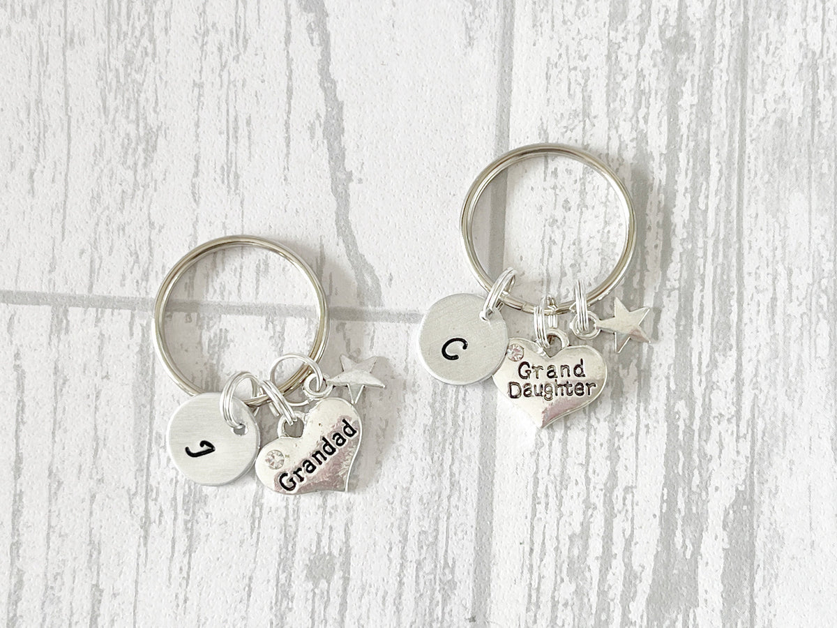 Grandad & Granddaughter Keyring Set | Matching Keepsake Gift