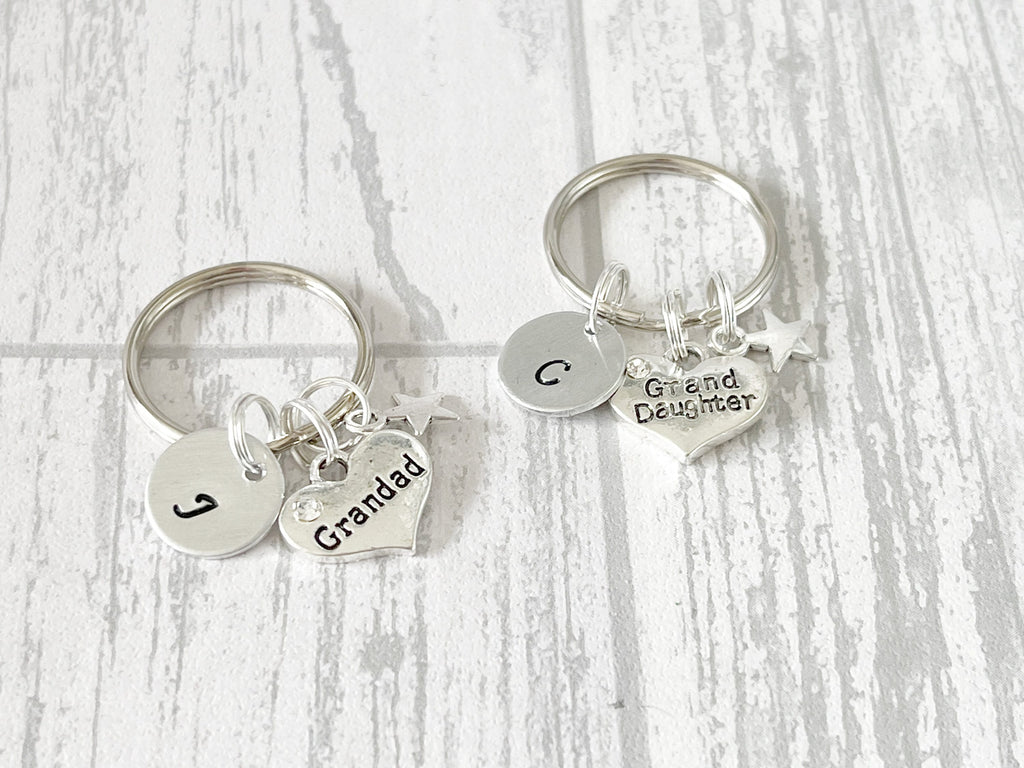 Grandad & Granddaughter Keyring Set | Matching Keepsake Gift