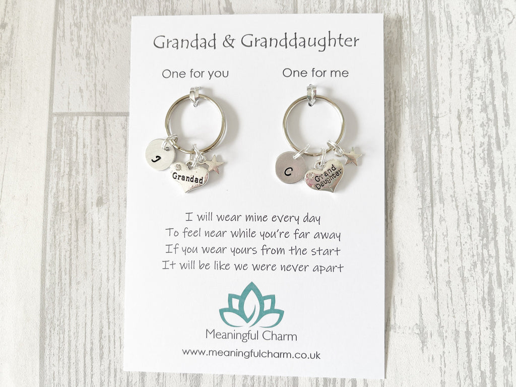 Grandad & Granddaughter Keyring Set | Matching Keepsake Gift