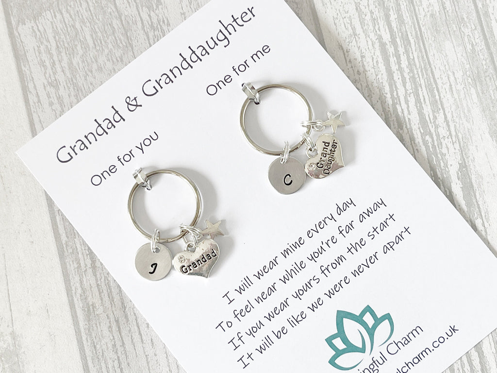 Grandad & Granddaughter Keyring Set | Matching Keepsake Gift