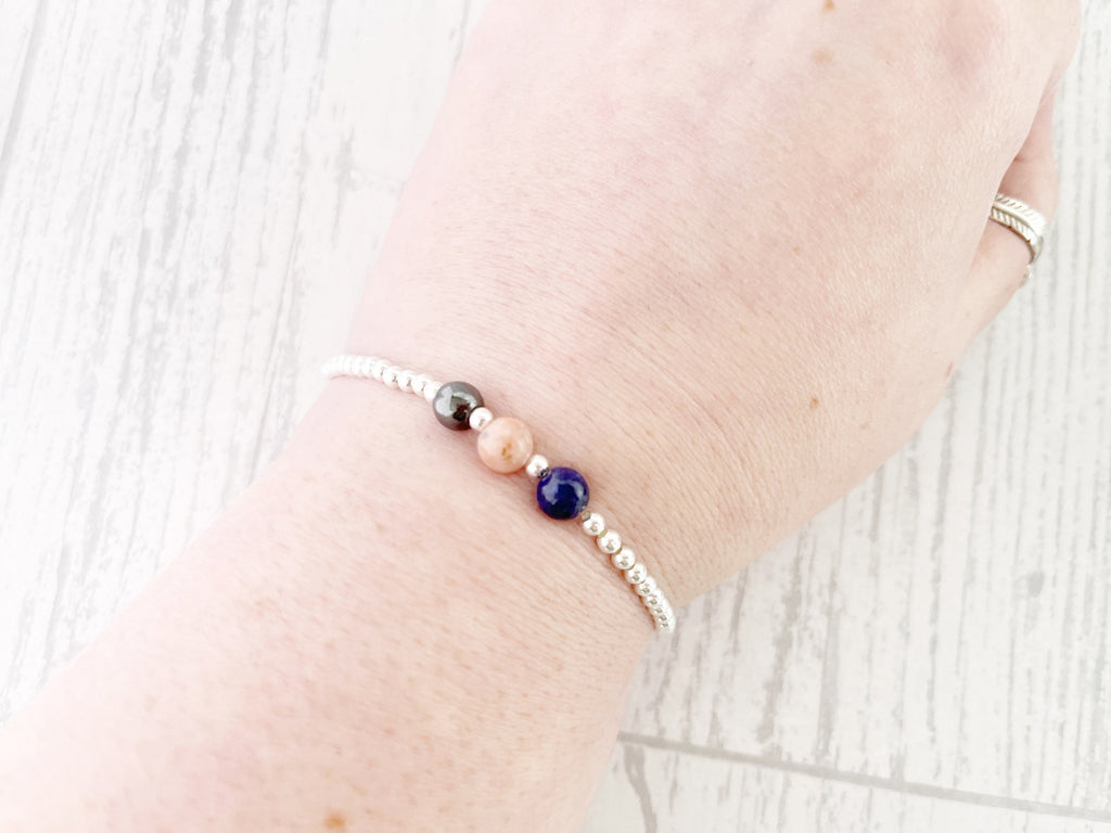 Sterling Silver Inner Calm Crystal Bracelet | Balance, Grounding and Resilience Gifts