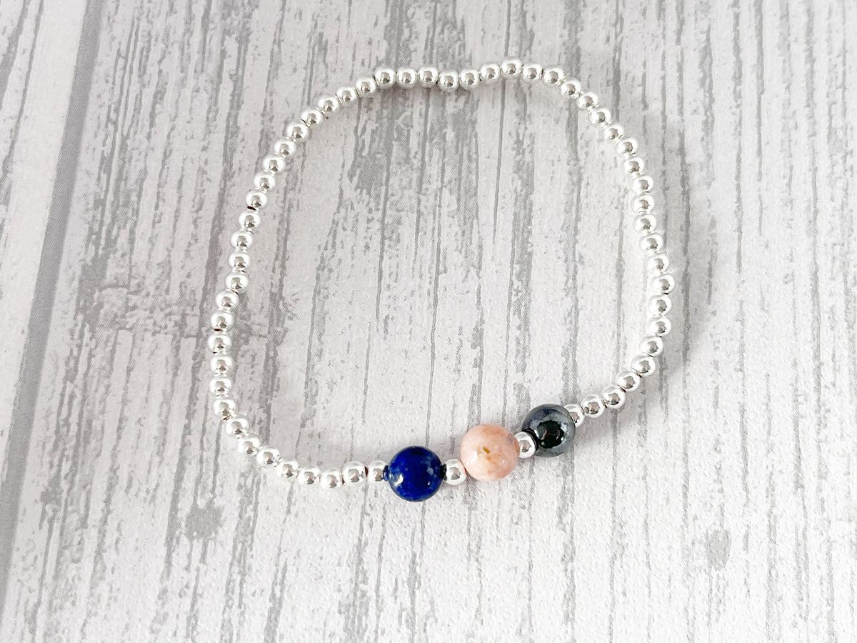 Sterling Silver Inner Calm Crystal Bracelet | Balance, Grounding and Resilience Gifts