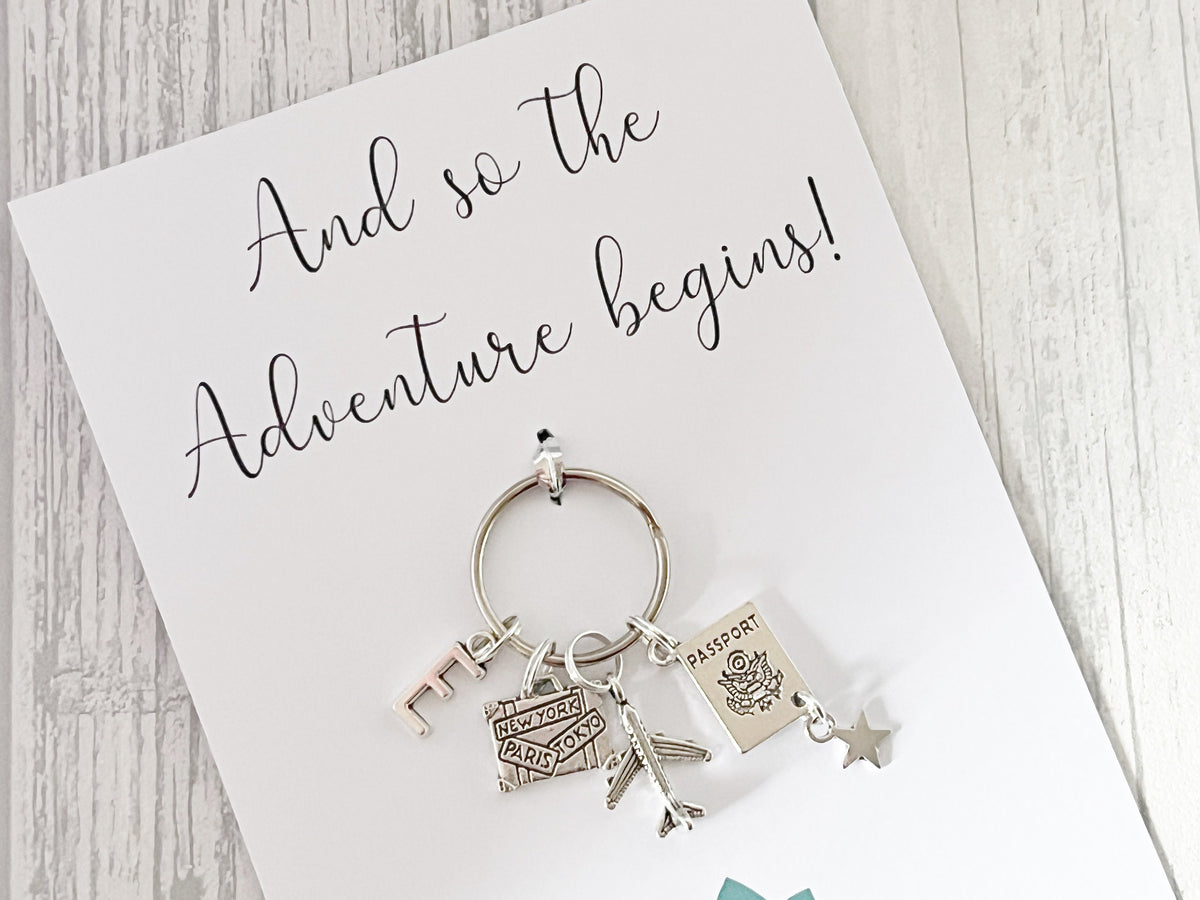 Adventure Travel Keyring | Personalised Travelling Gift