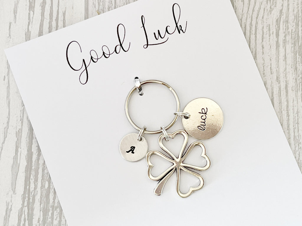 Four Leaf Clover Keyring | Lucky Charm | Personalised Good Luck Gift