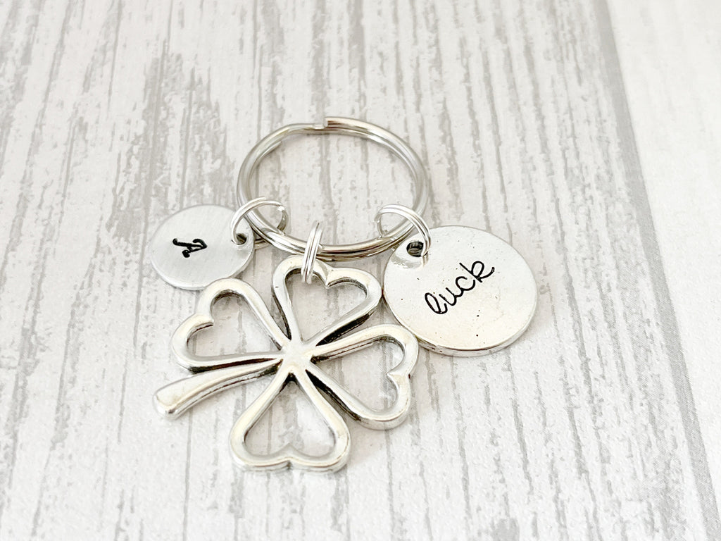 Four Leaf Clover Keyring | Lucky Charm | Personalised Good Luck Gift