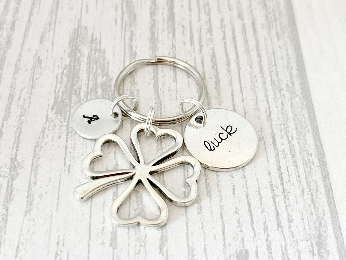 Four Leaf Clover Keyring | Lucky Charm | Personalised Good Luck Gift