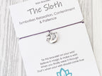 Sloth Wish Bracelet: Antique Silver Charm, Inspirational Gift