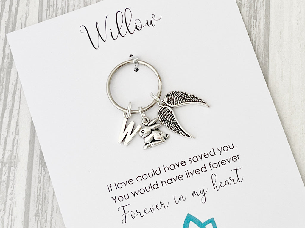 Rabbit Memorial Keyring | Pet Loss Gift | Personalised Keepsake