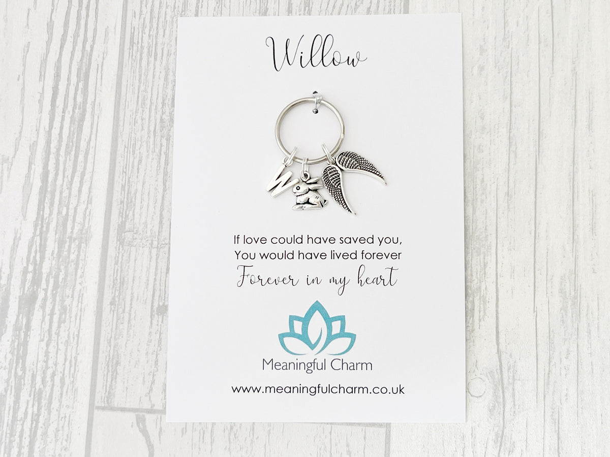 Rabbit Memorial Keyring | Pet Loss Gift | Personalised Keepsake