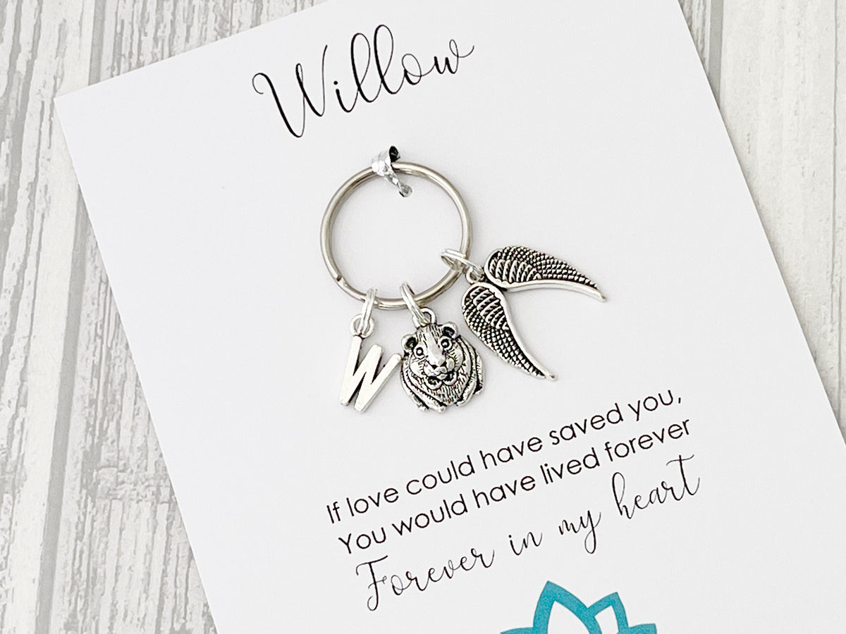 Guinea Pig Memorial Keyring | Pet Loss Gift | Personalised Keepsake