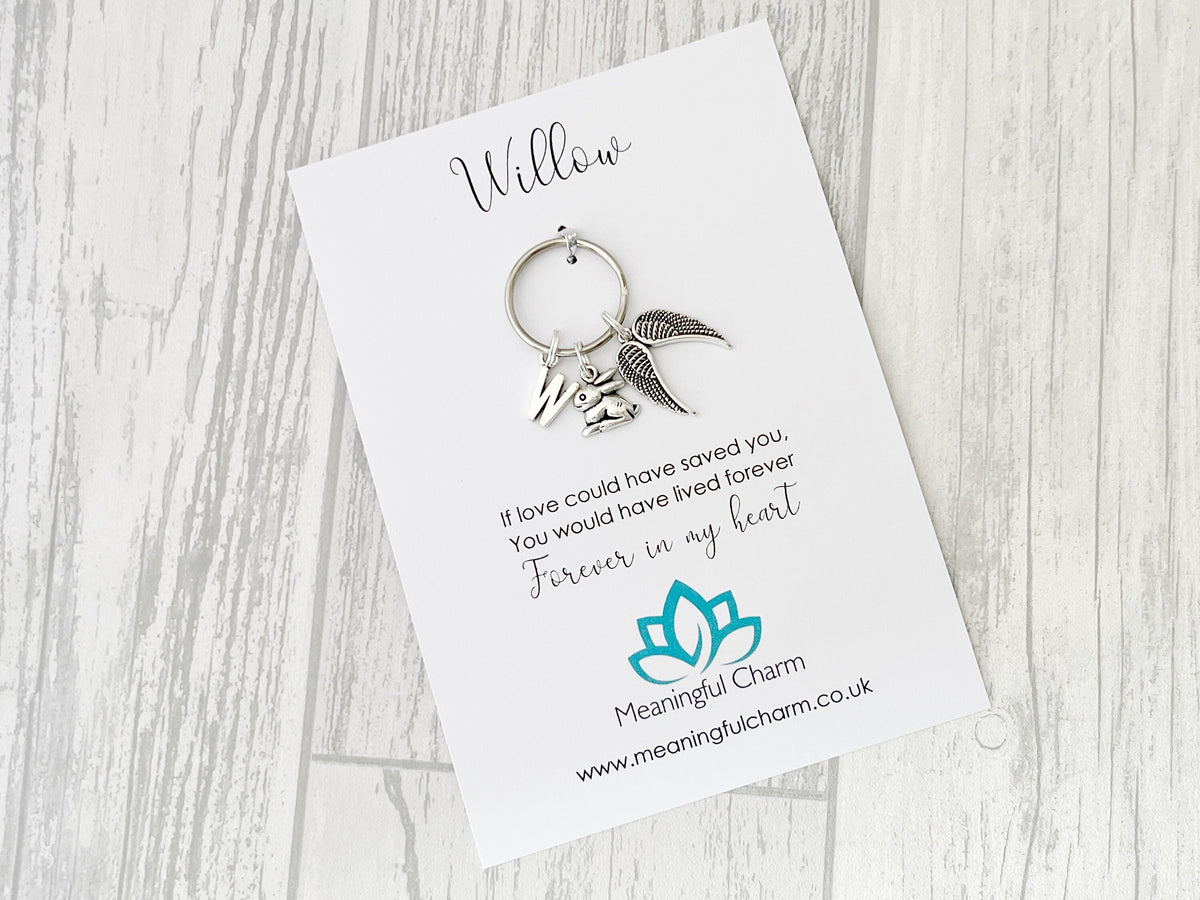 Rabbit Memorial Keyring | Pet Loss Gift | Personalised Keepsake