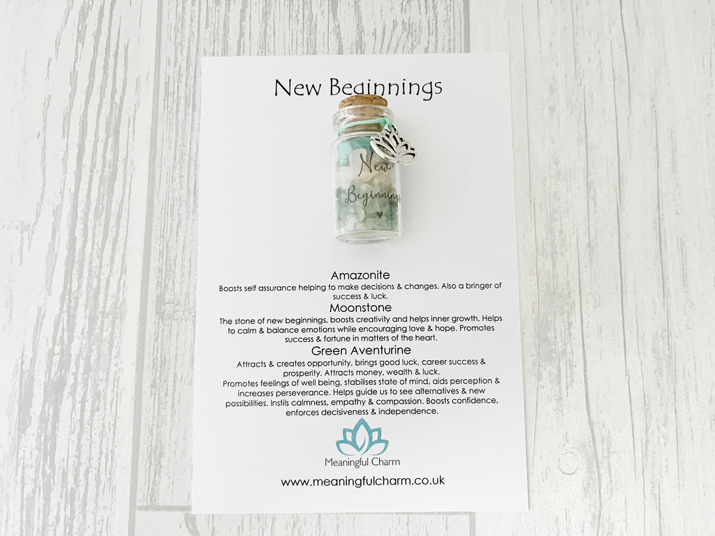 New Beginnings Crystal Healing Bottle | Gemstone Gift