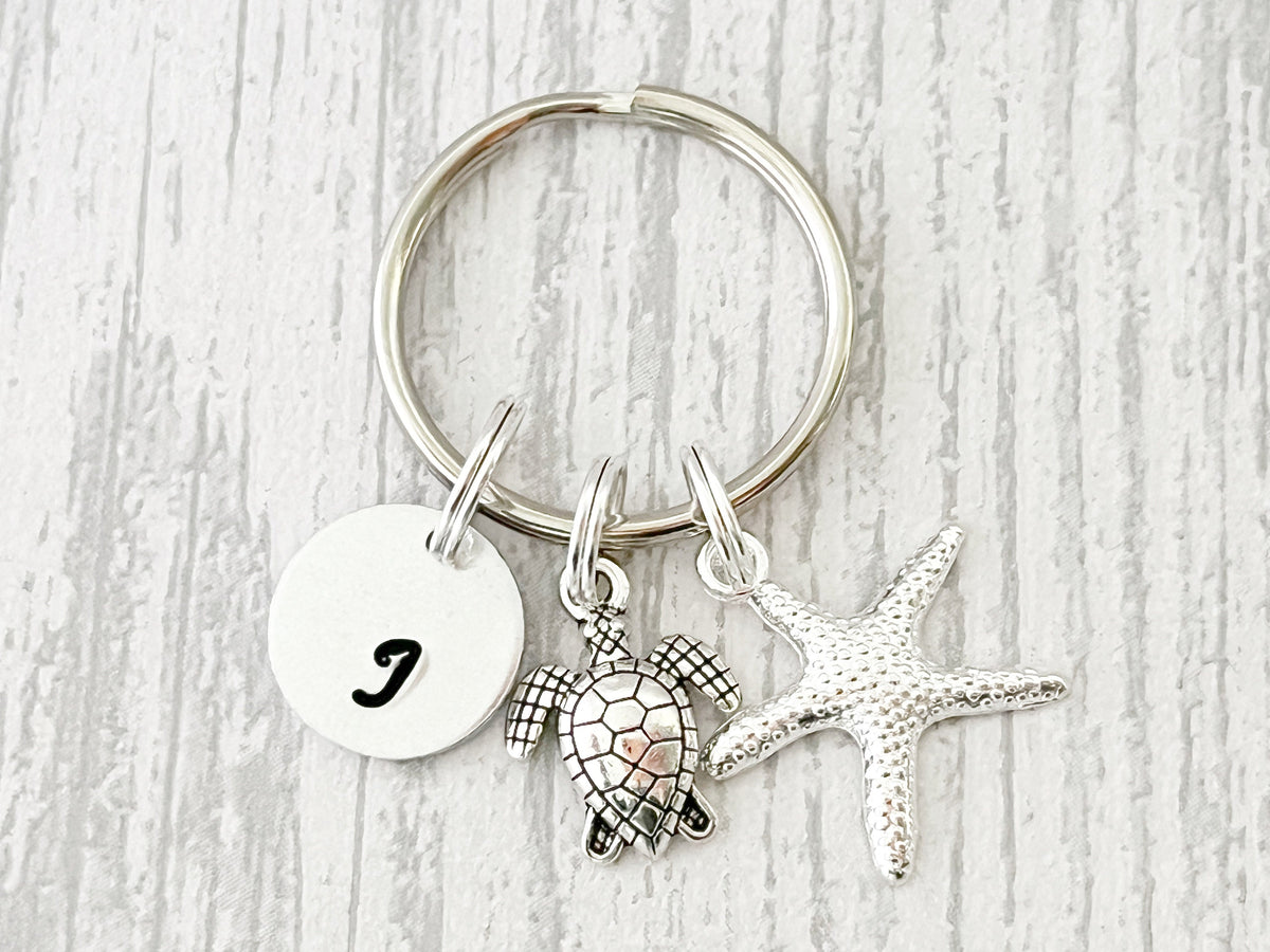 Travel Turtle Charm Keyring | Personalised Good Luck Travelling Gift