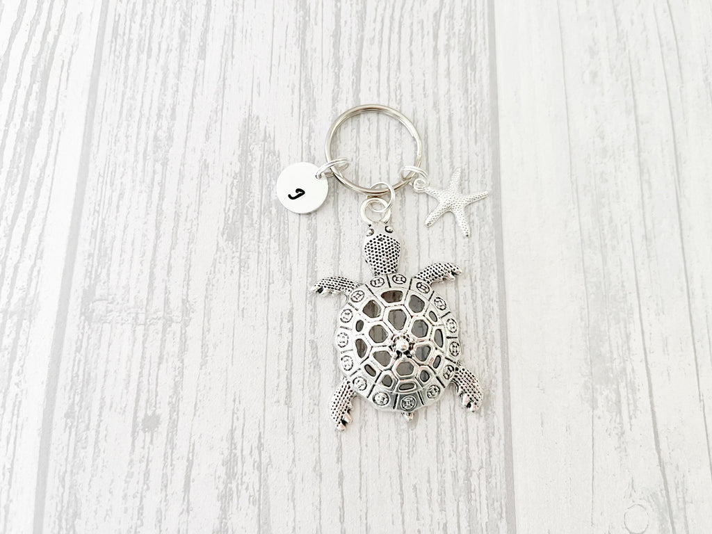 Travel Turtle Charm Keyring | Personalised Good Luck Travelling Gift
