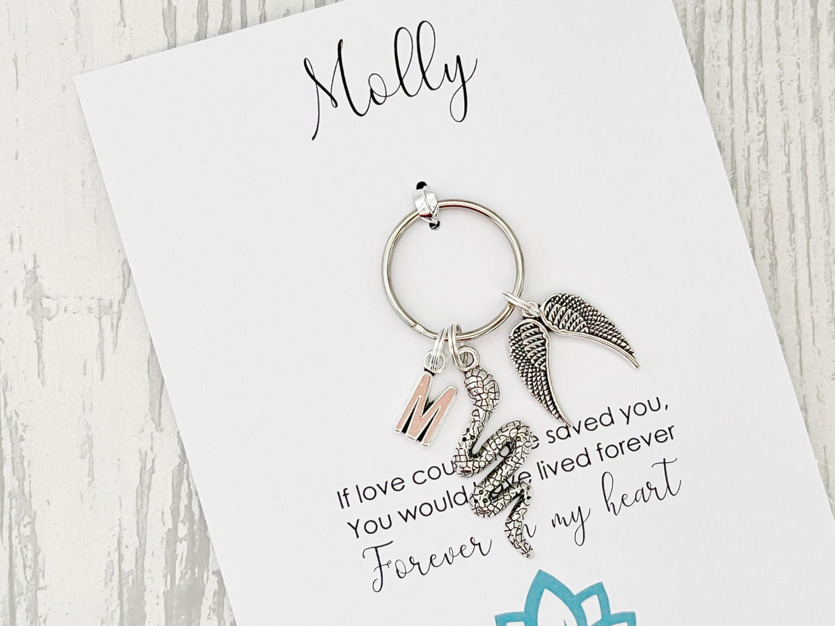 Snake Memorial Keyring | Pet Loss Gift | Personalised Keepsake