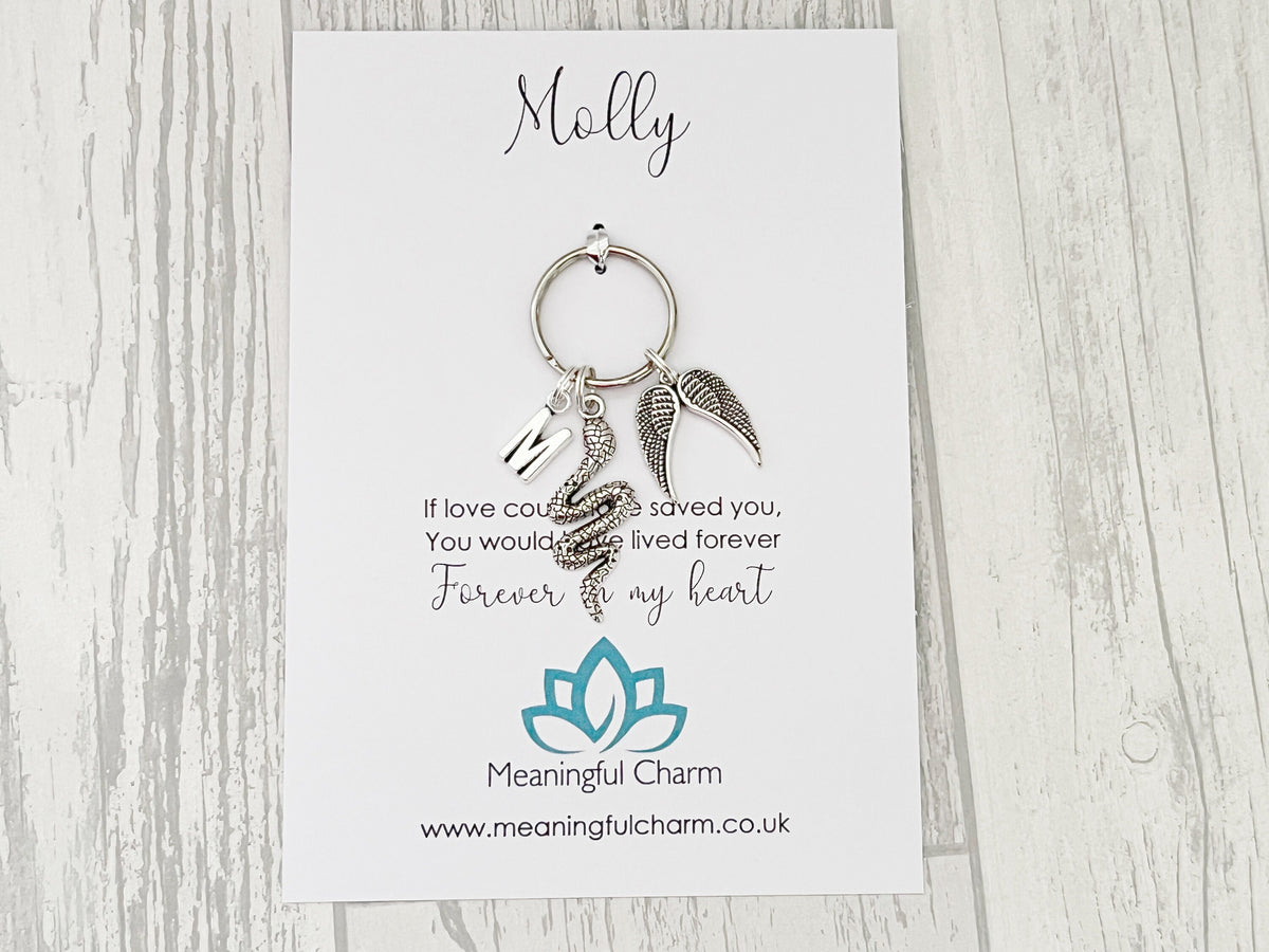 Snake Memorial Keyring | Pet Loss Gift | Personalised Keepsake