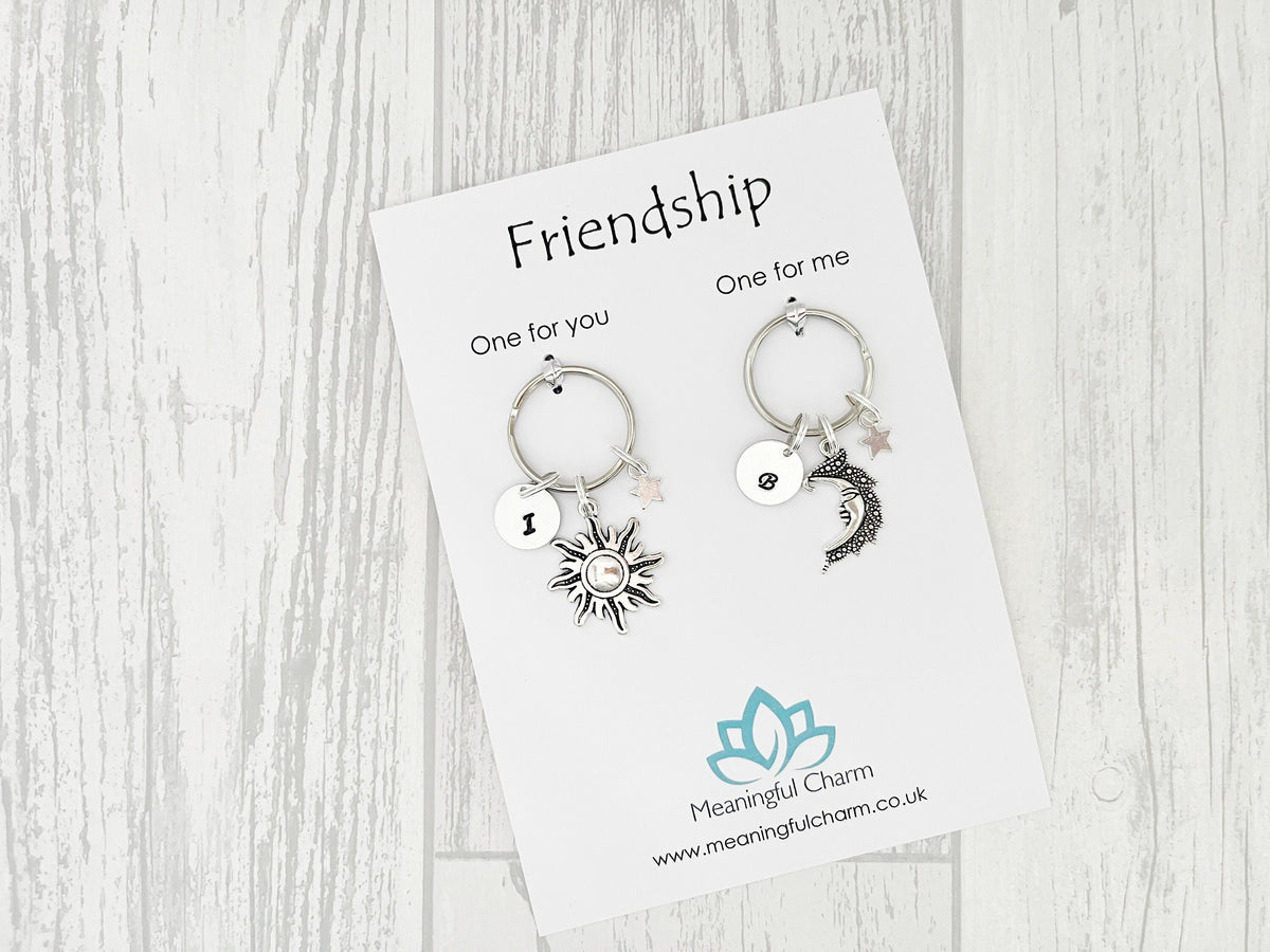 Sun & Moon Friendship Keyring Set | Celestial Keepsake Gift