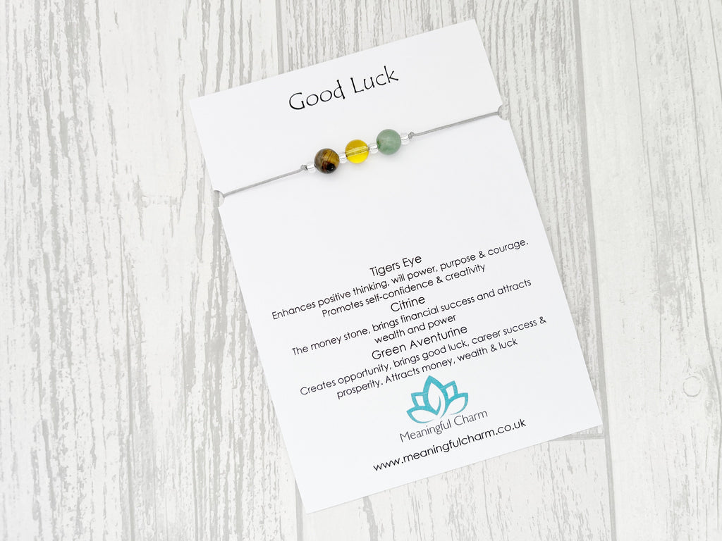 Good Luck Crystal Bracelet | Green Aventurine, Citrine & Tiger's Eye | Dream & Believe Collection