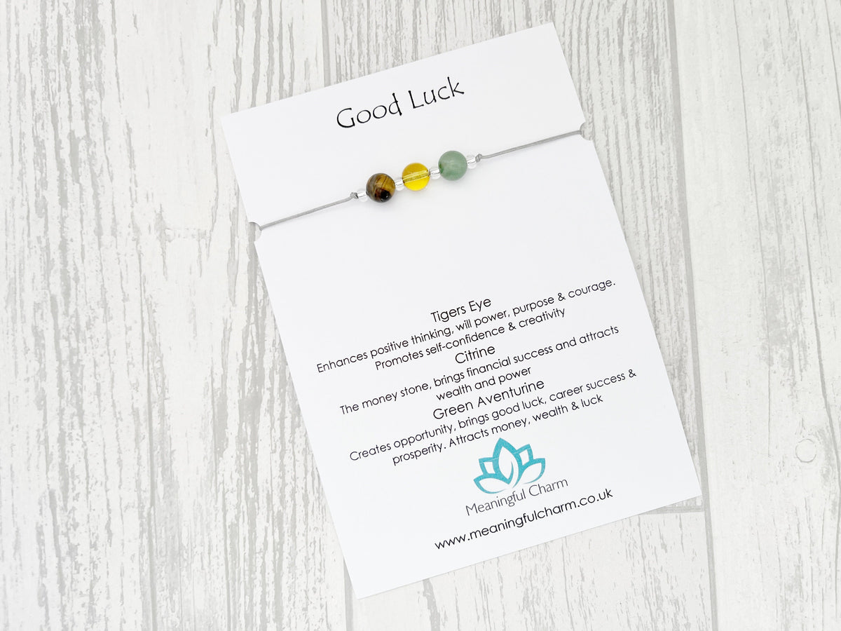 Good Luck Crystal Bracelet | Green Aventurine, Citrine & Tiger's Eye | Dream & Believe Collection