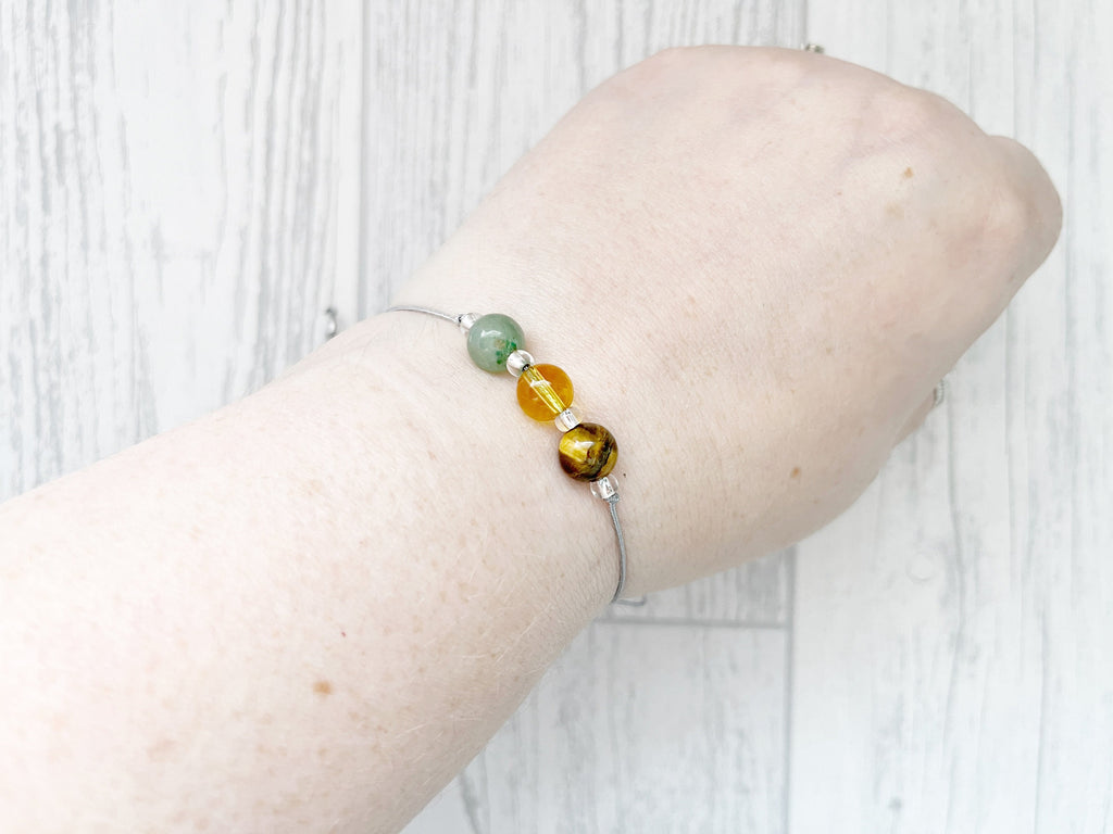 Good Luck Crystal Bracelet | Green Aventurine, Citrine & Tiger's Eye | Dream & Believe Collection