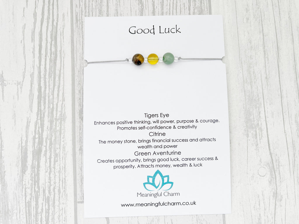 Good Luck Crystal Bracelet | Green Aventurine, Citrine & Tiger's Eye | Dream & Believe Collection