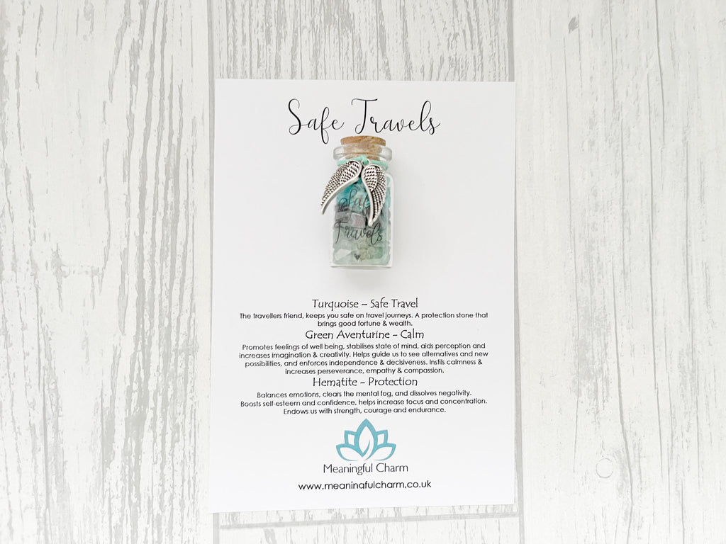 Safe Travels Crystal Bottle Charm | Pocket Travel Gift