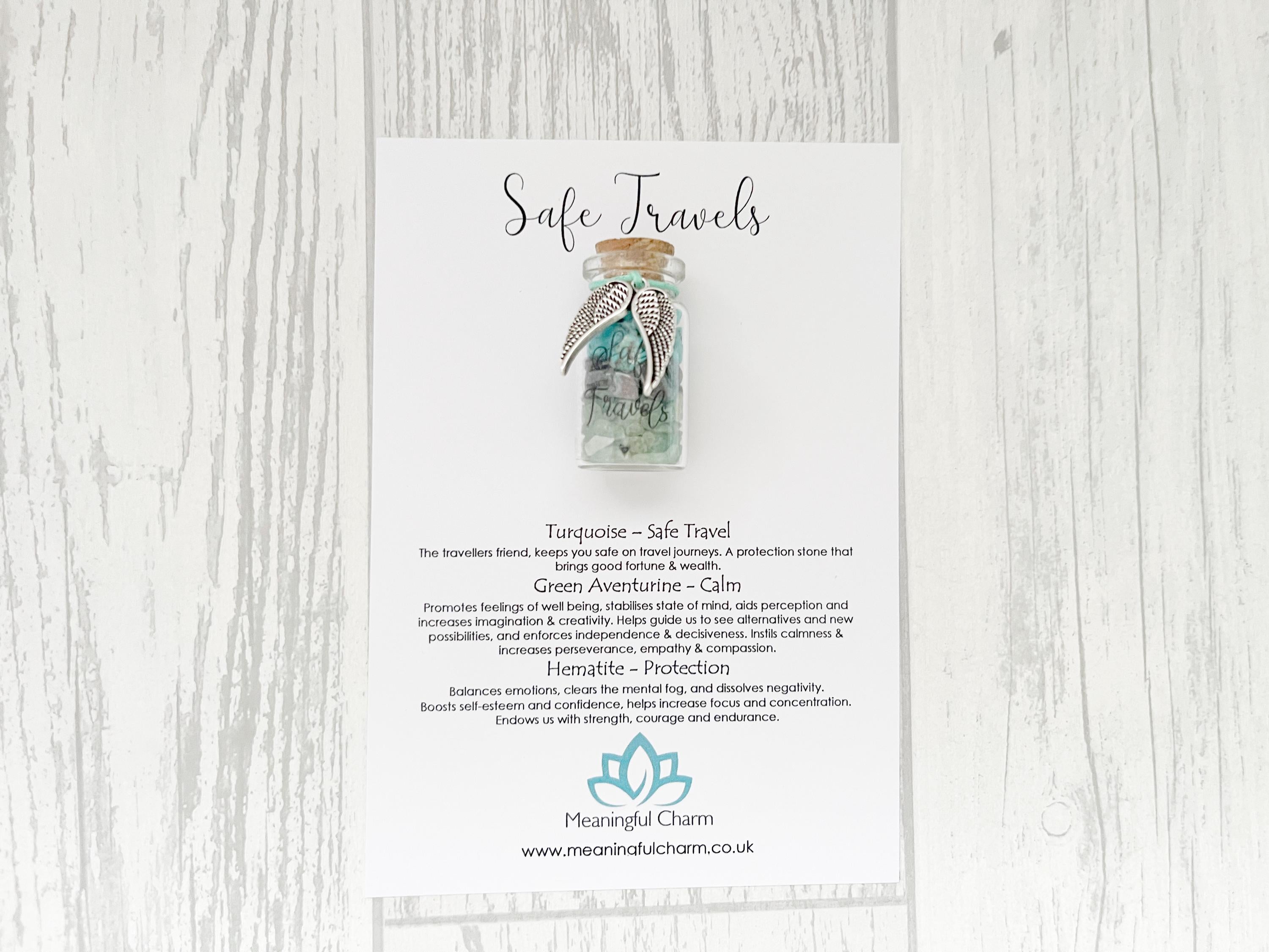 Safe Travels Crystal Bottle Charm | Pocket Travel Gift