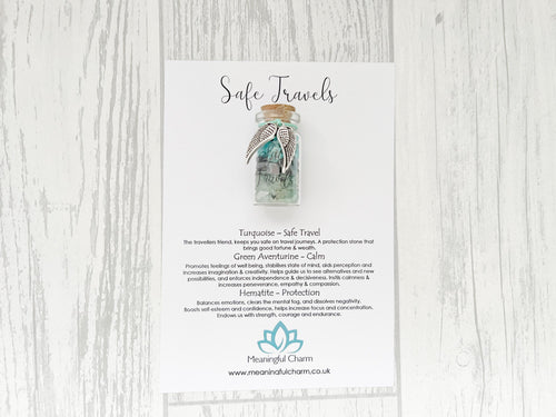 Safe Travels Crystal Bottle Charm | Pocket Travel Gift
