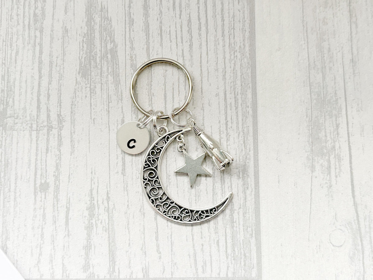 Love You to the Moon Keyring | Personalised Moon and Back Gift