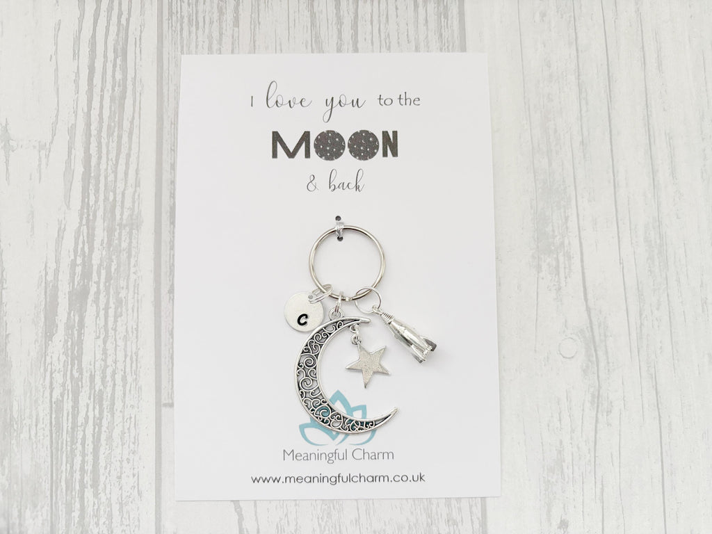 Love You to the Moon Keyring | Personalised Moon and Back Gift