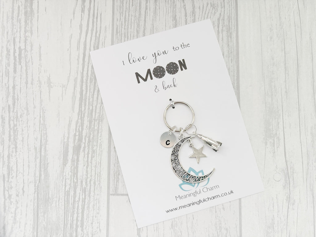 Love You to the Moon Keyring | Personalised Moon and Back Gift