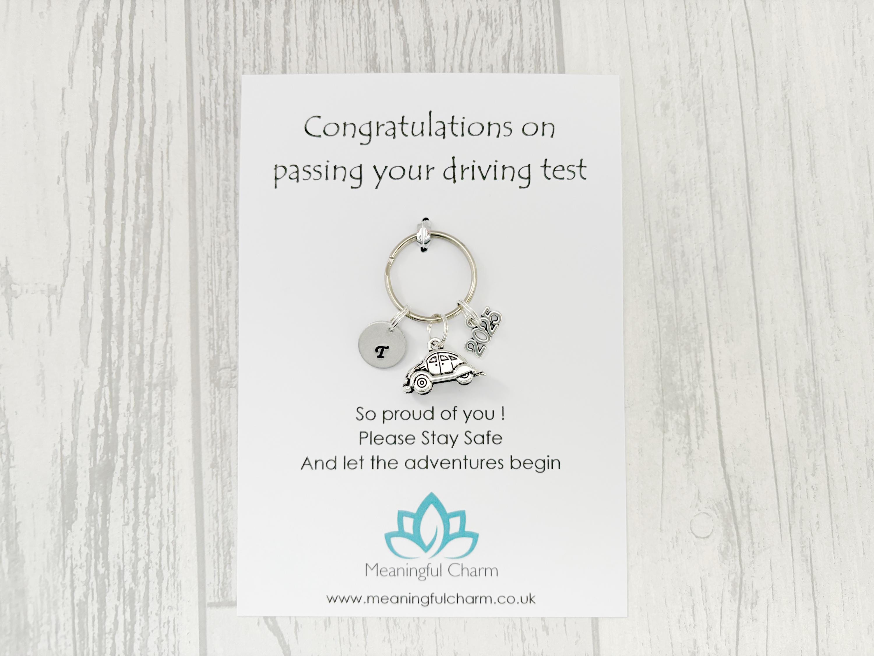 Personalised Passed Driving Test Keyring for Congratulations New Driver Gifts