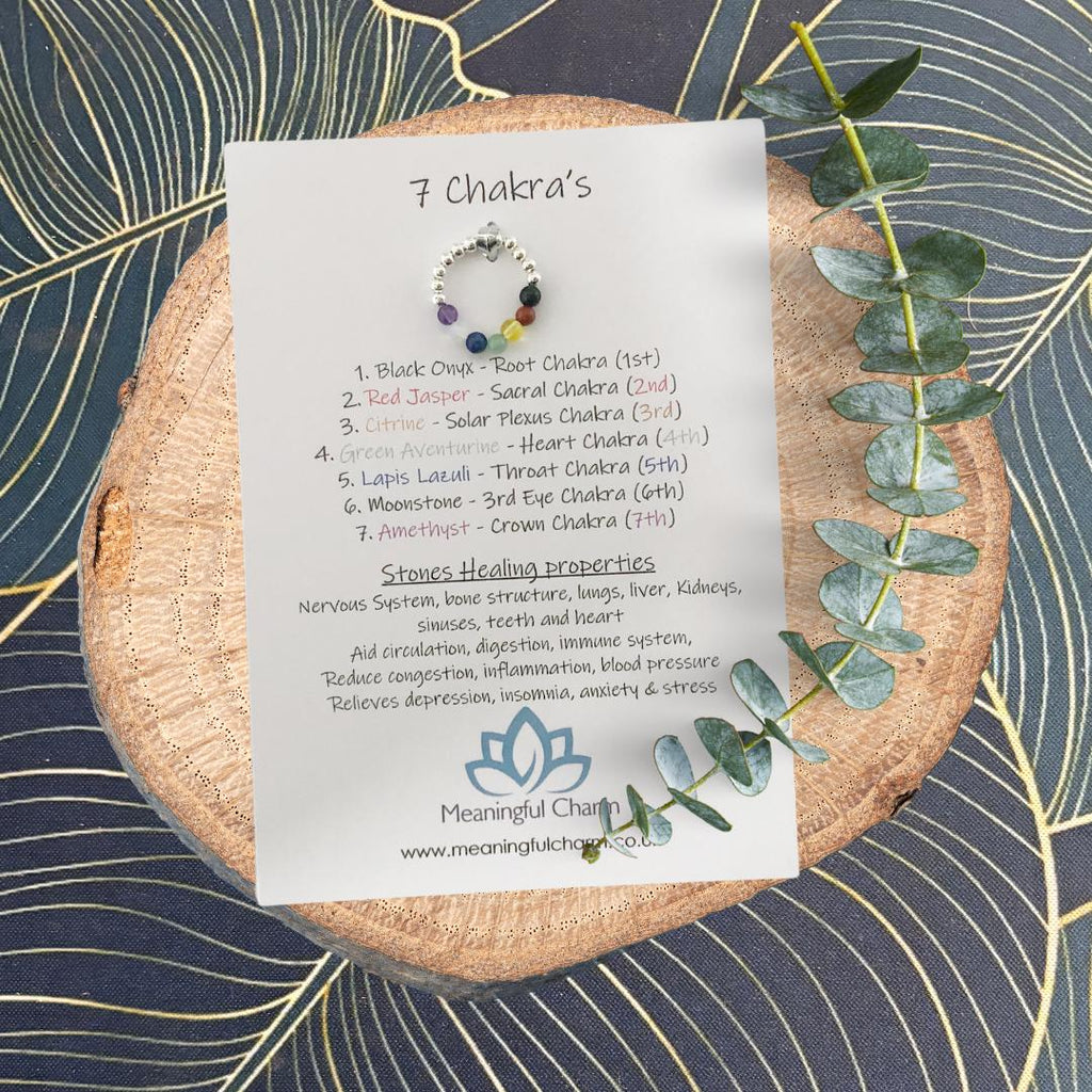 The Core of Seven Chakra Ring | Sterling Silver Spiritual Jewellery | Sacred Spirit