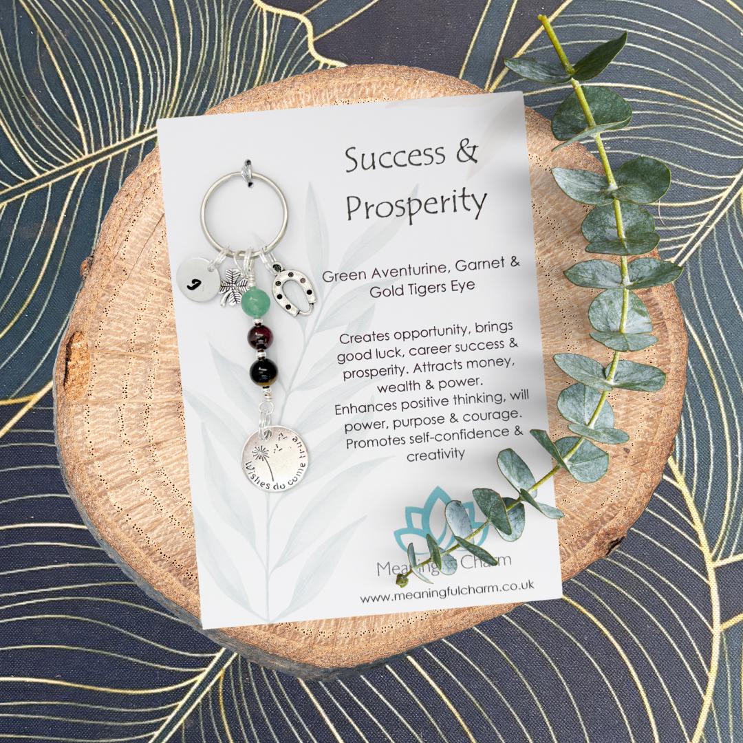 Personalised Prosperity Crystal Keyring | Luck Gifts | Dream & Believe Collection