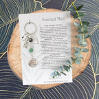 You Got This Keyring | Personalised Initial & Gemstone Motivational Support Gift