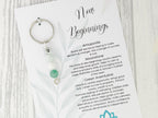 Personalised New Beginnings Crystal Keyring | Good Luck Charm Gift