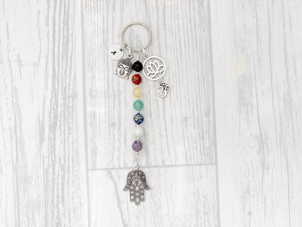 The Core of Seven Chakra Keyring | Spiritual Crystal Gift | Sacred Spirit