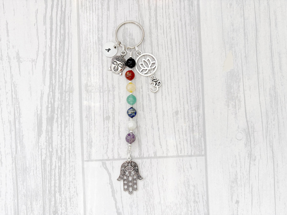 The Core of Seven Chakra Keyring | Spiritual Crystal Gift | Sacred Spirit