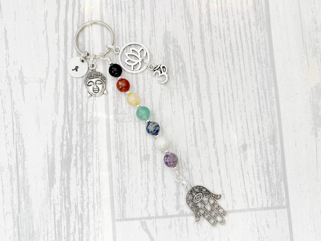 The Core of Seven Chakra Keyring | Spiritual Crystal Gift | Sacred Spirit