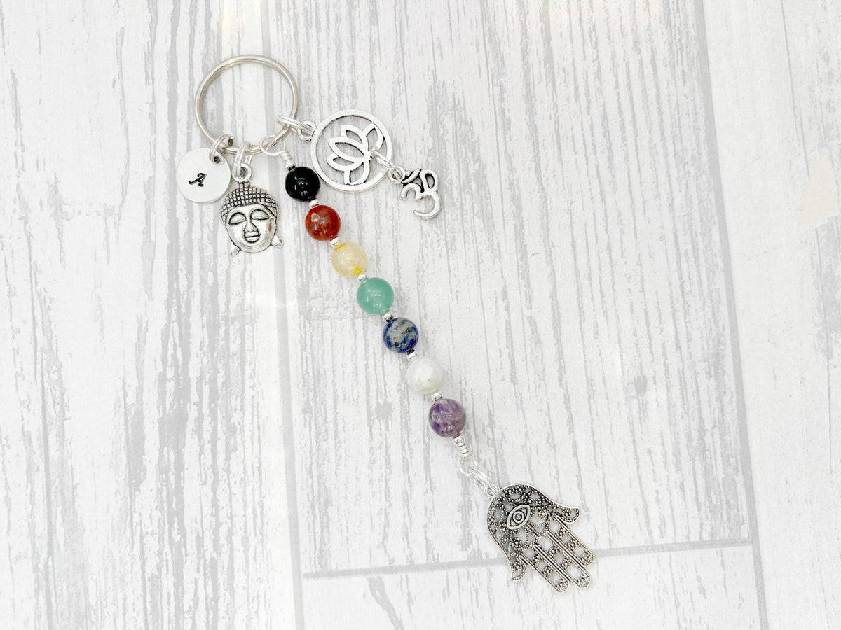 The Core of Seven Chakra Keyring | Spiritual Crystal Gift | Sacred Spirit