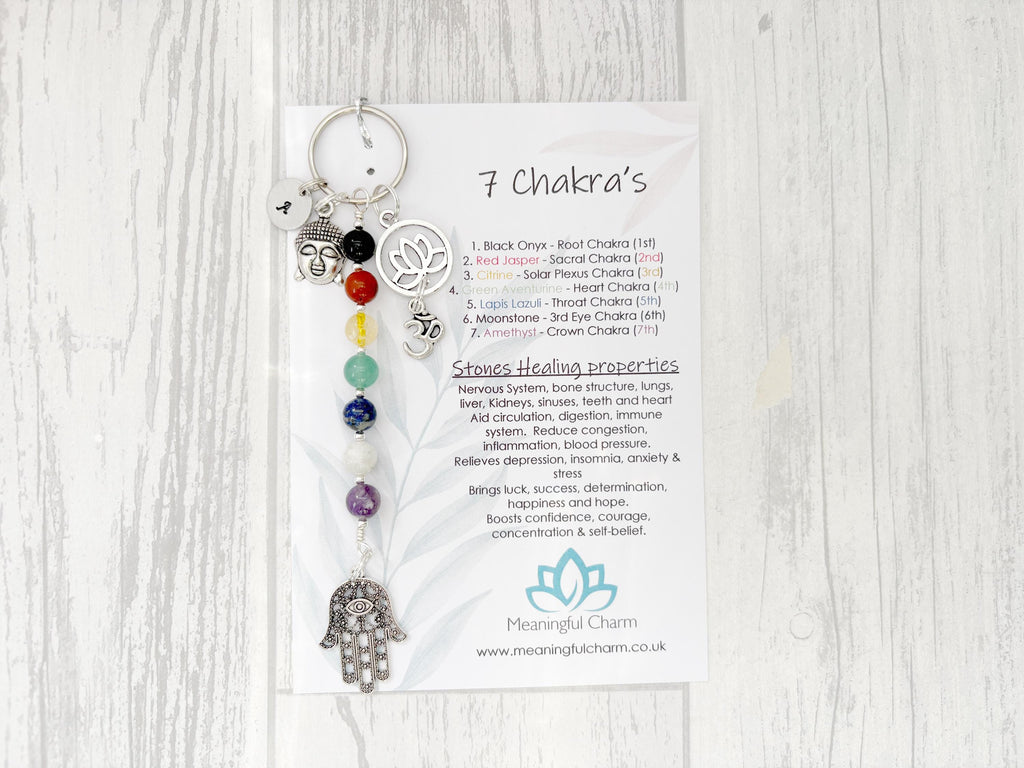 The Core of Seven Chakra Keyring | Spiritual Crystal Gift | Sacred Spirit