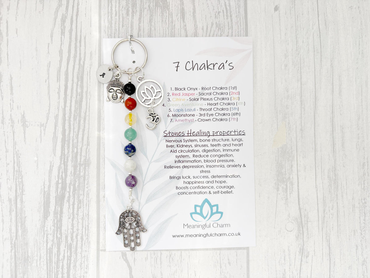 The Core of Seven Chakra Keyring | Spiritual Crystal Gift | Sacred Spirit