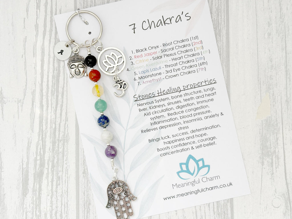 The Core of Seven Chakra Keyring | Spiritual Crystal Gift | Sacred Spirit