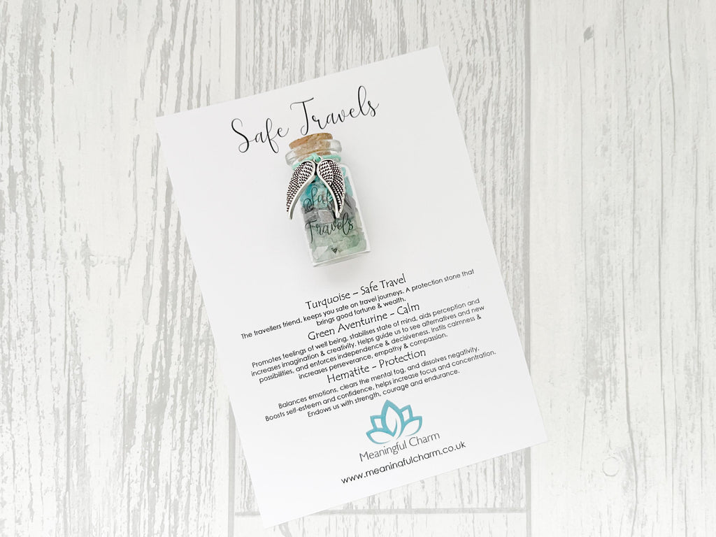 Safe Travels Crystal Bottle Charm | Pocket Travel Gift