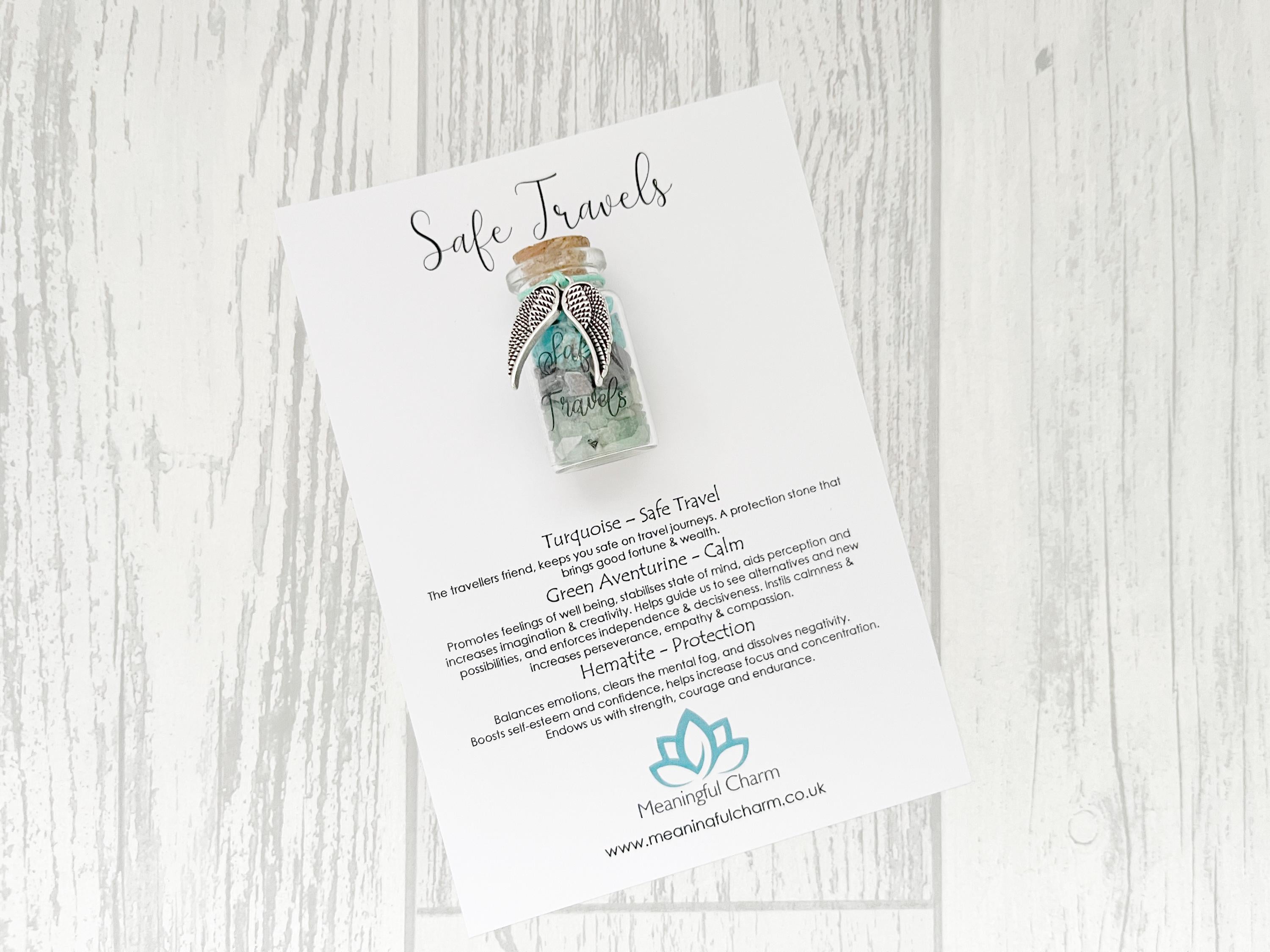 Safe Travels Crystal Bottle Charm | Pocket Travel Gift